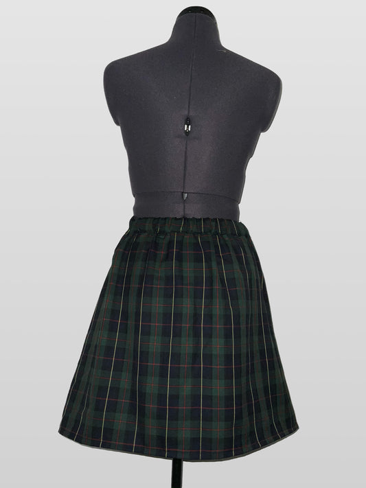 Green Tartan Chain Detail Skirt