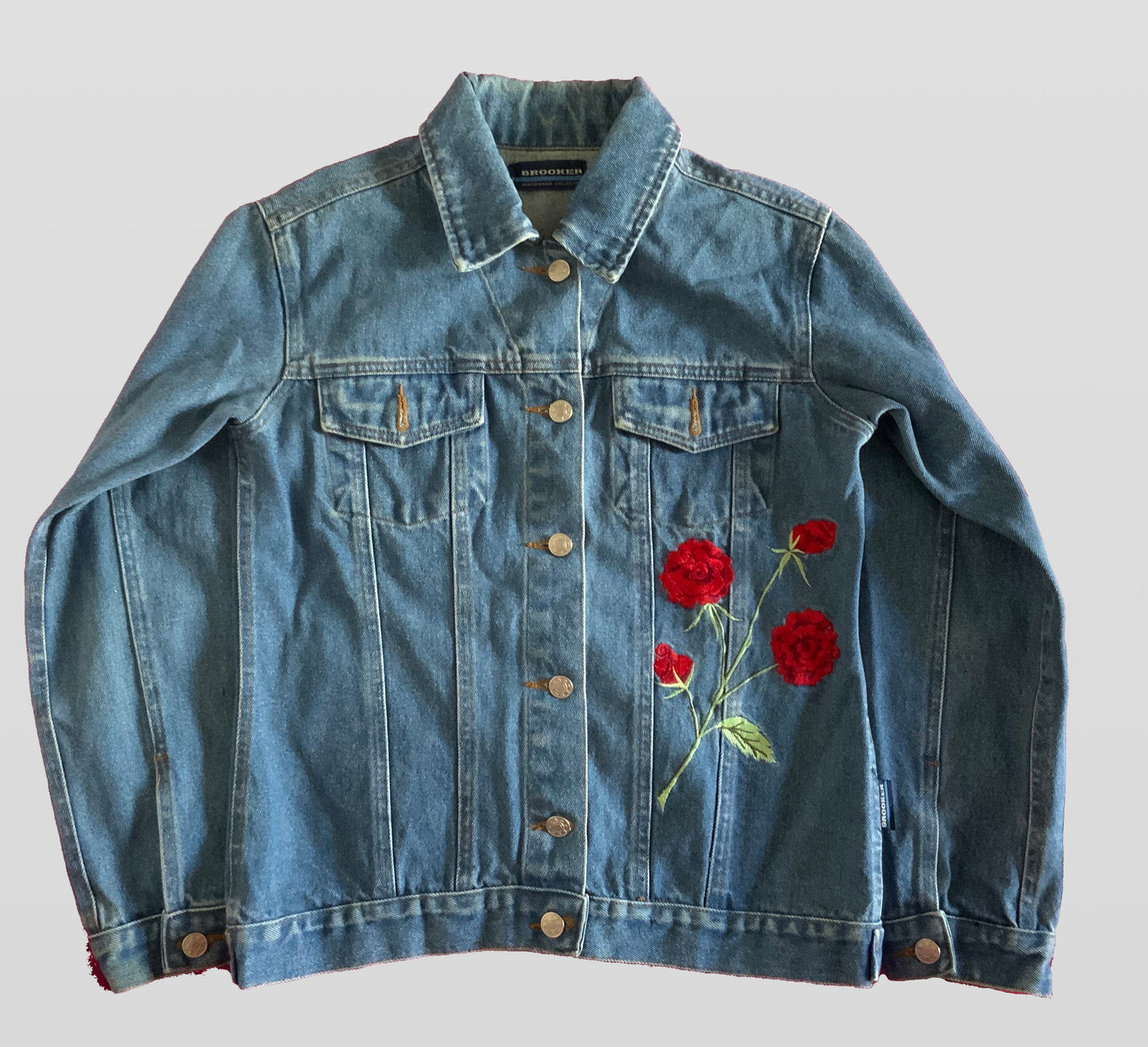 Embroidered Rose Denim Jacket